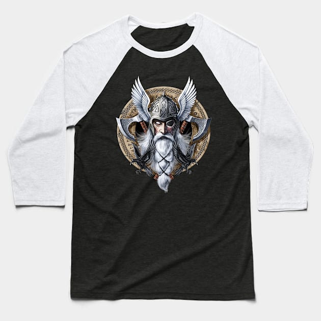 Norse Viking God Odin Baseball T-Shirt by underheaven